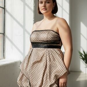 David's Bridal Classic Polka Dot Black Dress